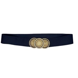 Vintage Statement Nan Lewis Gold tone & Navy Blue Belt